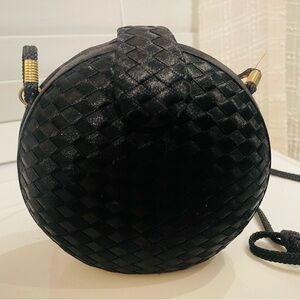 Magid Elegant Black Woven Crossbody Bag
